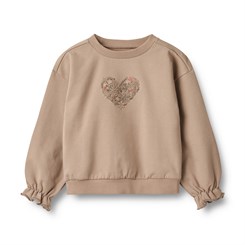 Wheat sweatshirt Embroidery Nelly - Rose shadow